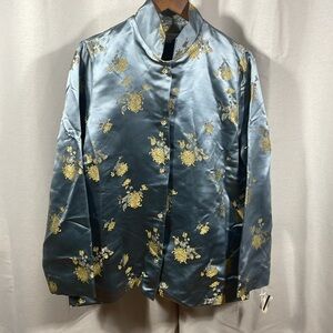 Vintage silk Connie Roberson Floral brocade  Jacket never worn with tags